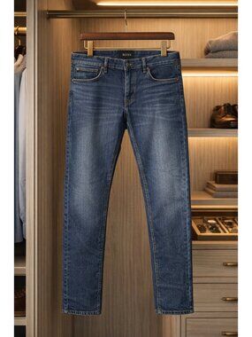 Hugo Boss Mens Candiani Maine3 Dark Wash Stretch Denim Jeans Size 36x32 GUC